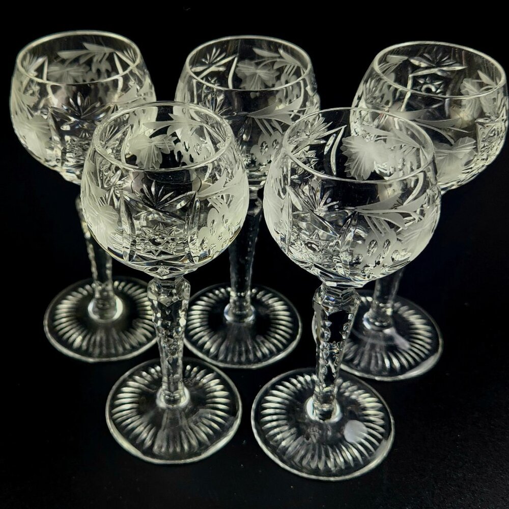 Vintage Cordial Glass Traube by Nachtmann - 4.5" Tall - Set of 5